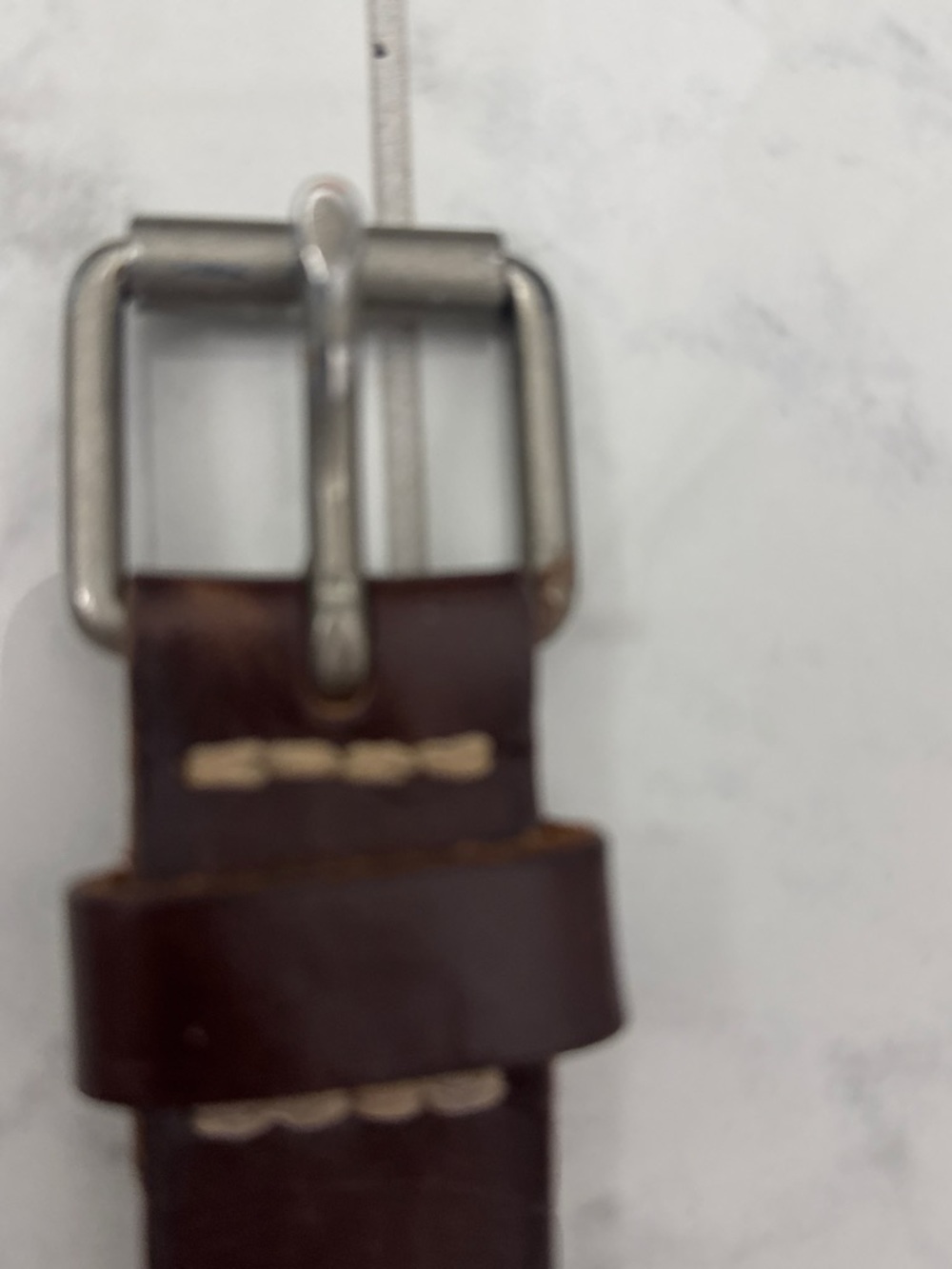 J. Crew Dark Brown Leather Belt with Silver Buckle